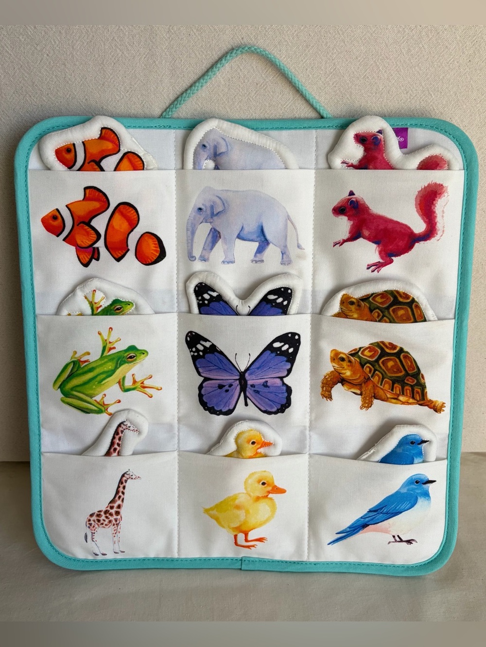 Lovevery Quilted Critter Pockets from the Realist Playkit